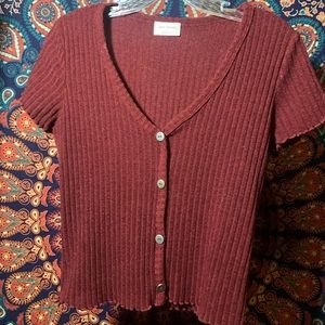 Maroon Cropped T-Shirt